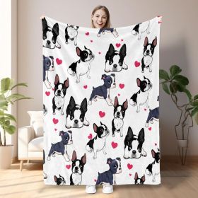 1pc Adorable Fleece Dog Blanket - Soft, Cozy, Lightweight, Warm, Flannel Throw for Couch, Bed, Sofa