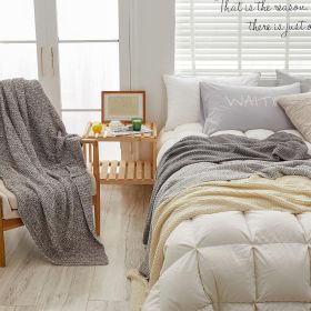 Coffee Knitted Throw Blanket for Couch, Soft, Cozy Machine Washable 100% Cotton Sofa Knit Blankets, Heavy 3.0lb Weight, 51 x 63 Inches