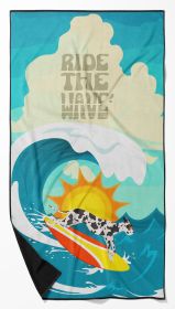 Surfer Dog Harlequin Great Dane Premium Beach Towel Oversized Towel Beach Blanket, Pool, Beach Essentials, Yoga, Premium Bath Towel, Quick Dry Pl