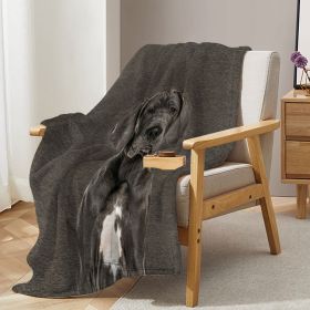 Grey Great Dane Flannel Throw Blanket for Women Girls Kids Soft Warm Dog Fleece Blanket Cute Animal Pet Blanket for Dog Lovers Home Decor (size: 130x150)