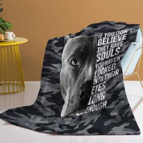 1pc Cute Black Dog Flannel Blanket - Soft Warm Lightweight Throw for Couch, Bed, Office, Camping & Travel - All-Season Multi-Purpose Gift (Color: Black, size: 150X200)